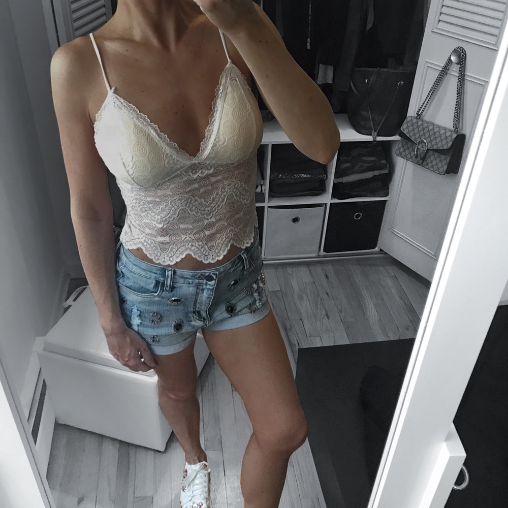 LAST 2✨White Spaghetti Strap Bra Top